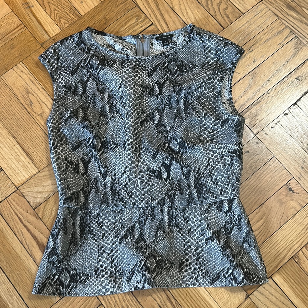 Snakeskin Print Poplin Top